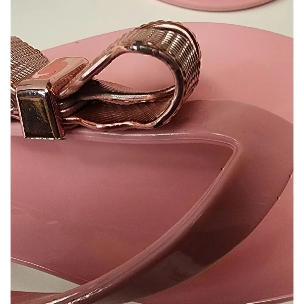 Mini Melissa Girls HARMONIC SWEET V AD Pink Thong Sandals Size 1/Eur 32
